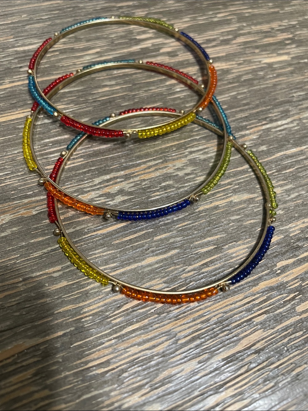 Multicolor Beaded Stackable Bangle Bracelet Set - Women Jewelry